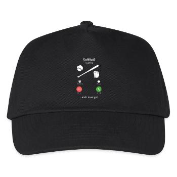 Softball appelle un design d’écran de téléphone drôle - Casquette de baseball Enfant - noir - Devant