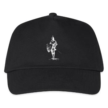 Ritter-Silhouette mit Schild und Schwert - Kinder Basecap - Schwarz - Vorne