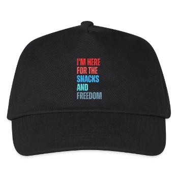 Snackfreude und Freiheit Slogan - Kinder Basecap - Schwarz - Vorne