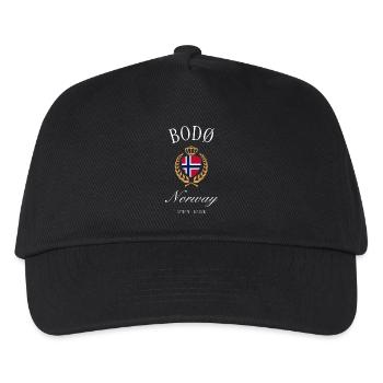 Bodø Norway Coat of Arms Crown – Travel Souvenir - Kids’ Baseball Cap - black - Front