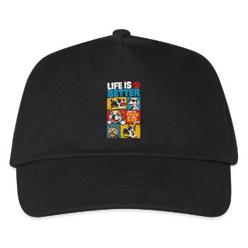 Life Is Better With Paws By My Side - Kinder Basecap - Schwarz - Vorne