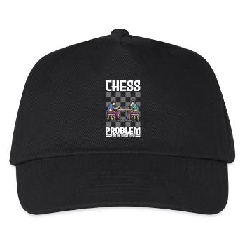 Schach Schachspieler Schachbrett - Kinder Basecap - Schwarz - Vorne