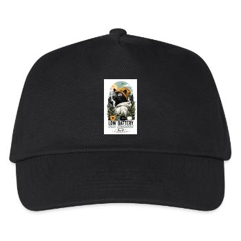 Cat in a hoodie with plants - Kids’ Baseball Cap - black - Front