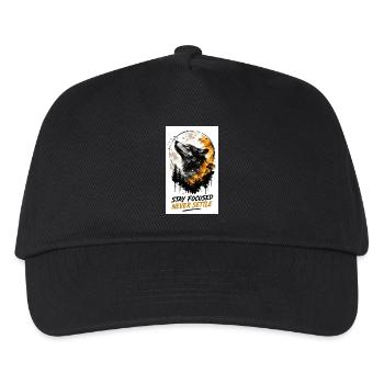 Wolfsfokus Stay Focused Never Settle - Kinder Basecap - Schwarz - Vorne