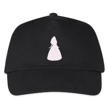 Prinzessin Silhouette im Flieder - Kinder Basecap - Schwarz - Vorne