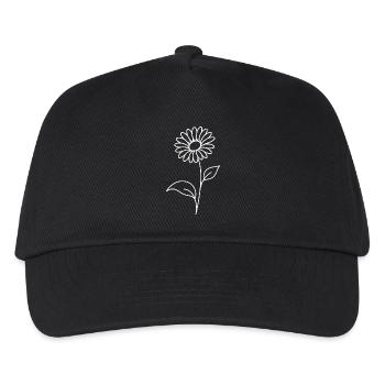 Botanische Blume mit feinen Blättern - Kinder Basecap - Schwarz - Vorne