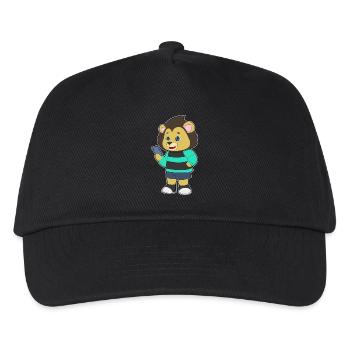 Lion Smartphone - Kids’ Baseball Cap - black - Front