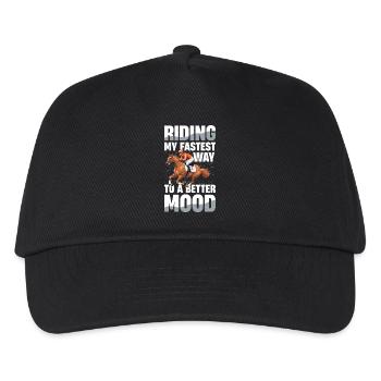 Riding My Fastest Way To A Better Mood Reiten - Kids’ Baseball Cap - black - Front