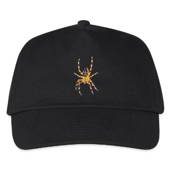 Kreuzspinne Araneus diadematus - Kinder Basecap - Schwarz - Vorne