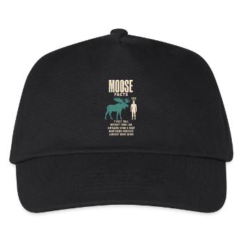 Moose Fakten Tierrekord Größenvergleich Tafel - Kinder Basecap - Schwarz - Vorne