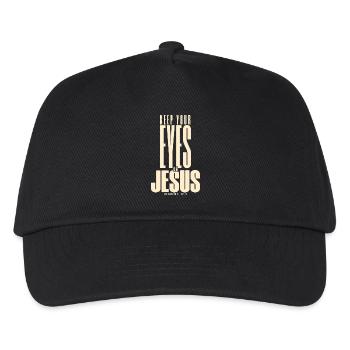 Jesus Glauben Bibelvers Geschenk - Kinder Basecap - Schwarz - Vorne