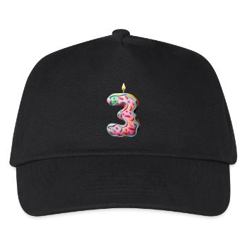 GÂTEAU NUMÉRO 3 SUCRÉ 3ÈME ANNIVERSAIRE - Casquette de baseball Enfant - noir - Devant