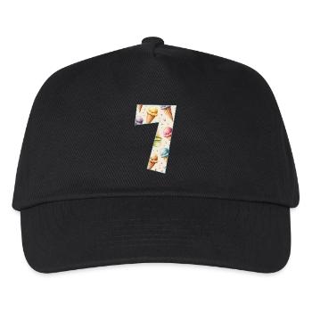 GLACE NUMÉRO 7 ANS GLACE 7E ANNIVERSAIRE - Casquette de baseball Enfant - noir - Devant