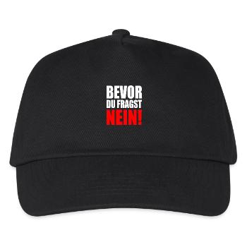 Bevor du fragst nein - Kinder Basecap - Schwarz - Vorne