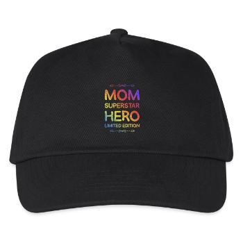 Beste Mom Mama Heldin Spruch Mutter - Kinder Basecap - Schwarz - Vorne