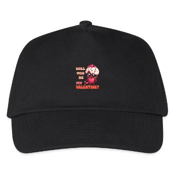 Valentinstag Schokolade - Will you be my Valentine - Kinder Basecap - Schwarz - Vorne