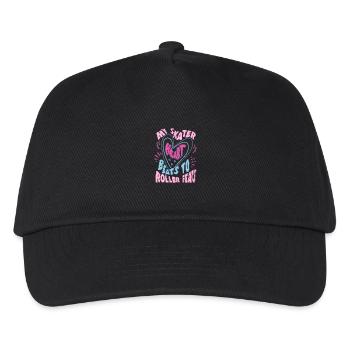 patineur à roulettes patineur de fête coeur bat pour des exploits - Casquette de baseball Enfant - noir - Devant