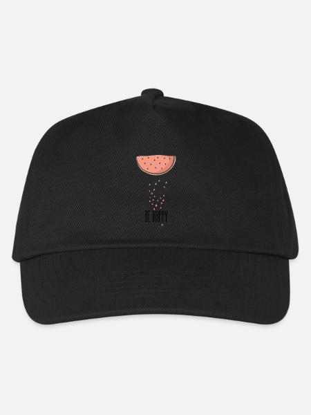 BE HAPPY - Kinder Basecap - Schwarz