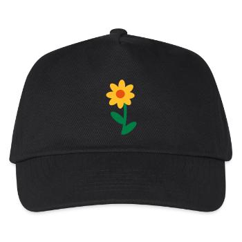 Blume - Kinder Basecap - Schwarz - Vorne