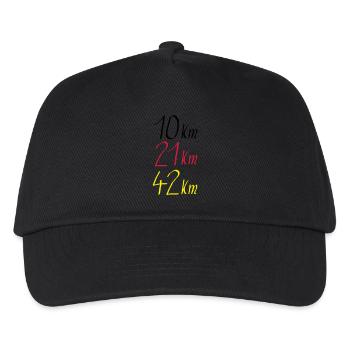Running distance 10km 21km 42km Germany - Kids’ Baseball Cap - black - Front