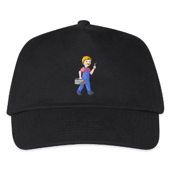 Comic Handwerker - Kinder Basecap - Schwarz - Vorne