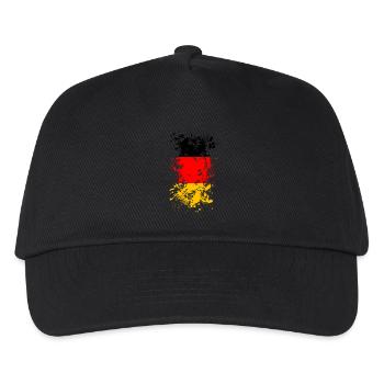 Deutschland Flagge Fußball - Kinder Basecap - Schwarz - Vorne