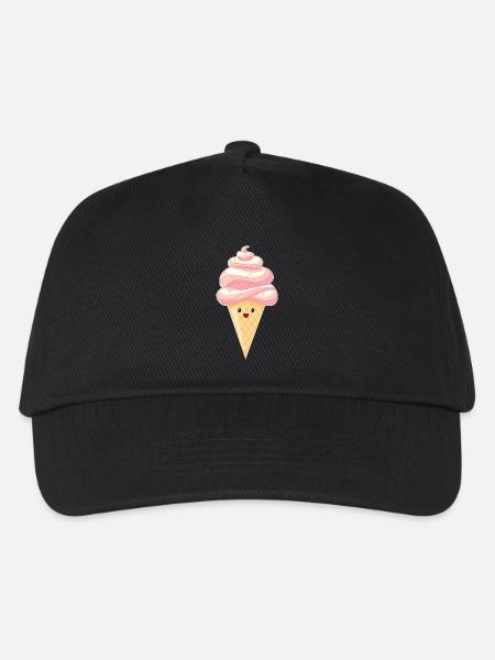 Kawaii - Eis auf Hörnchen - Kinder Basecap - Schwarz