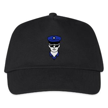 Tête de visage homme police cool - Casquette de baseball Enfant - noir - Devant