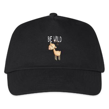 Be Wild Rentier - Hirsch - Reh - Wald - Geschenk - Kinder Basecap - Schwarz - Vorne