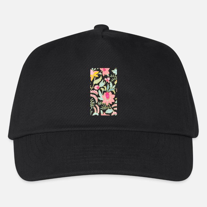 Blumen - Kinder Basecap - Schwarz