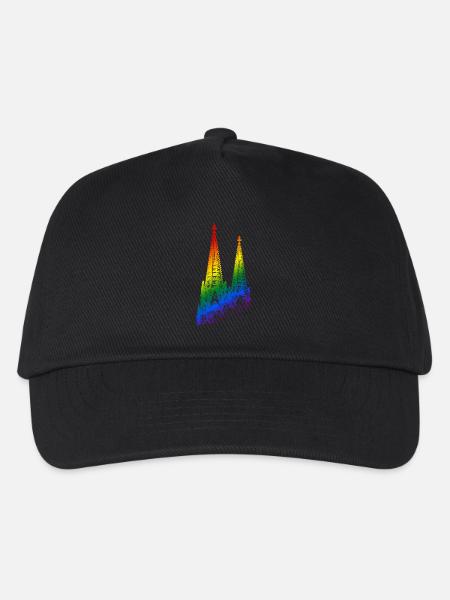 Kölner Dom LGBTQ Pride Regenbogen Silhouette Köln - Kinder Basecap - Schwarz