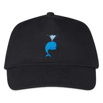 Water splashing whale - Kids’ Baseball Cap - black - Front