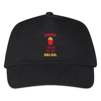 Exercise Extra Fries Zitat - Kinder Basecap - Schwarz - Vorne