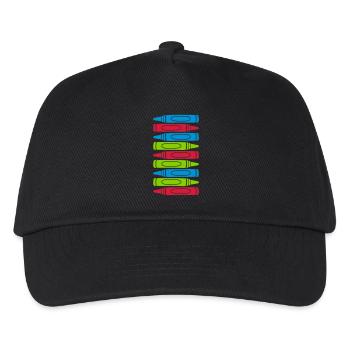 Beaucoup de crayons de cire cool design - Casquette de baseball Enfant - noir - Devant