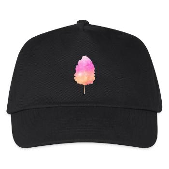 flauschige Zuckerwatte mit buntem Farbverlauf - Kinder Basecap - Schwarz - Vorne