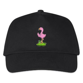 Flamingo Halskette - Kinder Basecap - Schwarz - Vorne