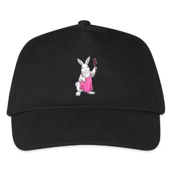 Hase Friseur Kamm - Kinder Basecap - Schwarz - Vorne