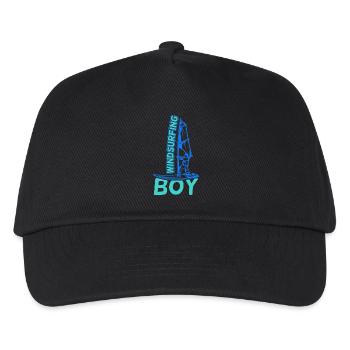 Windsurfer Junge - Kinder Basecap - Schwarz - Vorne
