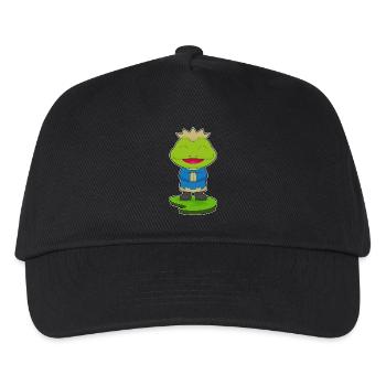 Frosch Krone - Kinder Basecap - Schwarz - Vorne