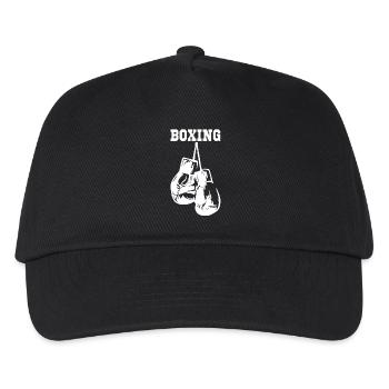 Weiße Boxhandschuhe - Kinder Basecap - Schwarz - Vorne