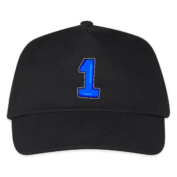 1 blau - Kinder Basecap - Schwarz - Vorne