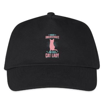 Ne sous-estimez jamais une vieille dame aux chats - Casquette de baseball Enfant - noir - Devant