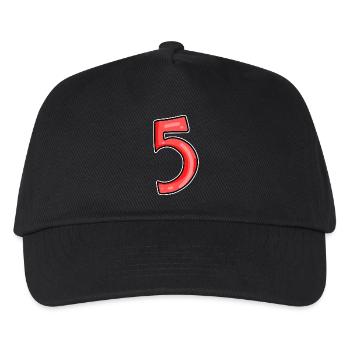 5 red - Kids’ Baseball Cap - black - Front