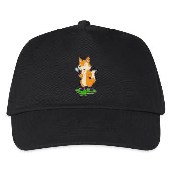 Fuchs Detektiv Lupe - Kinder Basecap - Schwarz - Vorne