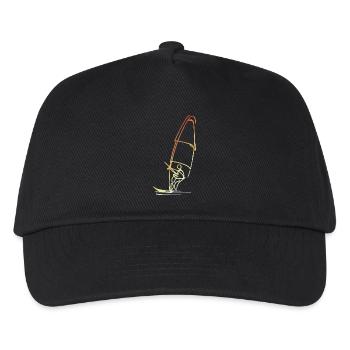 Windsurfer Skizze Vintage - Kinder Basecap - Schwarz - Vorne