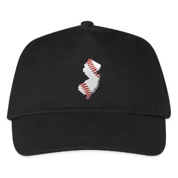 New Jersey (USA) | echter Baseball | Landkarte - Kinder Basecap - Schwarz - Vorne