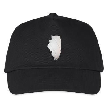 Illinois (USA) | echter Volleyball | Landkarte - Kinder Basecap - Schwarz - Vorne
