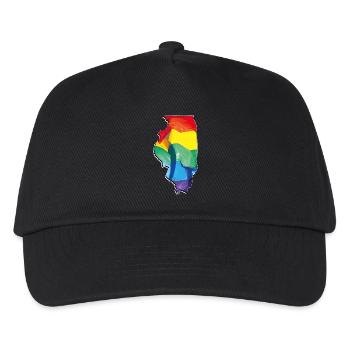 Illinois (USA) | echte Flagge | LGBTQIA+ - Kinder Basecap - Schwarz - Vorne