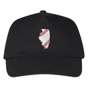 Illinois (USA) | echter Baseball | Landkarte - Kinder Basecap - Schwarz - Vorne