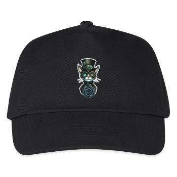 Steampunk Cat Black Rose Gothic - Kids’ Baseball Cap - black - Front